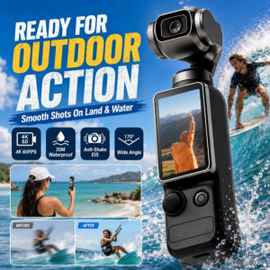 Handheld Stabilized Action Camera Outdoor Sports Camera Portable Waterproof 4K Video Recording