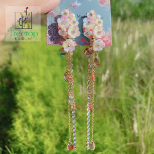 Korean 925 Silver stud earring handmade crave pearl flower