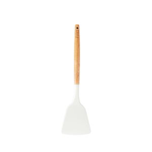 Spatula Silikon Gagang Kayu Tahan Panas Spatula Silikon Anti Panas 32CM