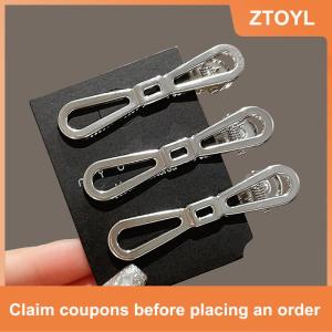 【ZTOYL】 3pcs bạc kim loại mỏ vịt Clip phụ nữ tóc Clips Side bangs phụ nữ phụ nữ barrettes tóc phụ kiện