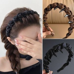 1/2pcs Full of Stars Wrapped Hairband Satin Wrapped Toothed Comb Headband Headwear Accessory