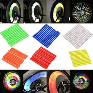 12pcs Bicycle Reflective Stripes Waterproof Safe Warning Light Luminous Spoke Bike Wheel Reflector