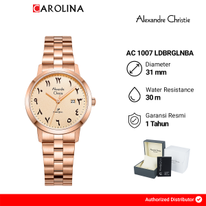 Jam Tangan Wanita Alexandre Christie Primo AC 1007 LDBRGLNBA Rose Gold Dial Rose Gold Stainless Steel Strap