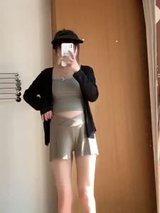 【透气宽松】孕妇内裤安全裤夏季薄款冰丝底裤宽松低腰防走光外穿裤子夏装短裤【 Breathable and Loose 】 Pregnant Womens Underwear Safety Pants Summer Thin Ice Silk Bottom Pants Loose Low Waist Anti Light Outing Pants Summer Shorts