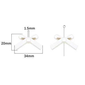 4pcs/Lot Plastic Acrylic Shiny Color 34x20mm Butterfly Bowknot Bows Beads Charm for Necklace Bracelet Earring Hair Ornaments Making DIY Jewelry Beads Accessories