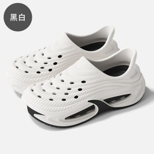 Free Shipping Thick-Soled Closed-Toe Perforated Clogs: Non-Slip Wear-Resistant Breathable Versatile For Commuting And Stylish For Outdoor Activities