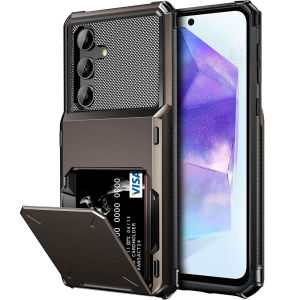 for Samsung A55 5G Case with Card Holder [Max 4 Cards] Dual Layer Protective Heavy Duty Hard PC TPU Bumper Shockproof Wallet Case for Samsung Galaxy A16A56A36A55A15A05sA35 5GA25 5GA54 5GA14 5GA34 5GA24