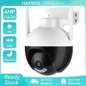 Hamrol UHD 5MP Smart PTZ WiFi IP Camera Color Night Vision Audio Outdoor Video Surveillance Camera CCTV Wireless Connect to Cellphone