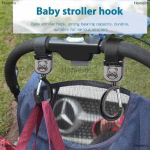 [COD] Homein 1 2PCS Pushchair Hanger Carabiner For Hanging Metal Bear Baby Stroller Hook And 360 Degree Loop Pram Clip Cart Hook