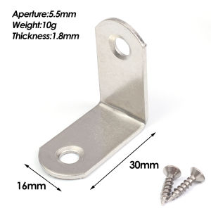 10PCS Stainless Steel L-Shaped Bracket with Screws Thicken Right Angle Corners Brace 90 Degree Angle Joint Bracket for Furniture Shelves Cabinet