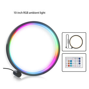10 inch RGB LED Desk Lamp App Music Rhythm Atmosphere Light Remote Control Dimming Game Desktop Bar Live Broadcast Ring Night Light