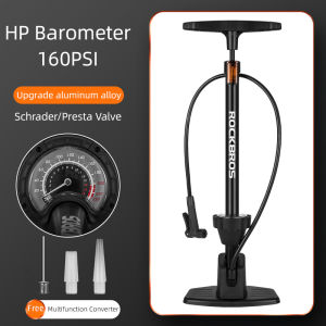 【Giao hàng địa phương】ROCKBROS Bơm không khí 160PSI Máy đo áp suất cao Bơm xe đạp Schrader/Presta Van Xe hơi Bơm không khí tiết kiệm lao động