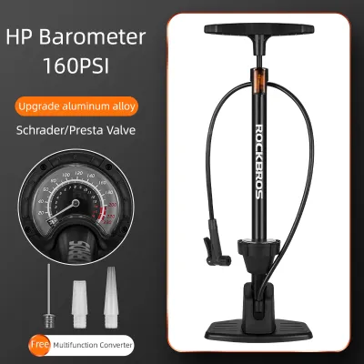 【Giao hàng địa phương】ROCKBROS Bơm không khí 160PSI Máy đo áp suất cao Bơm xe đạp Schrader/Presta Van Xe hơi Bơm không khí tiết kiệm lao động