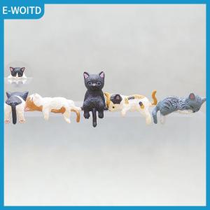 【E-WOITD】 Cute Car Center Console Decoration Ornaments Kitten Action Figure Auto Dashboard Rearview Mirror Decoration Car Accessories