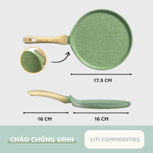Chảo chống dính làm bánh xèo chiên trứng màu xanh lá thích hợp với mọi loại bếp