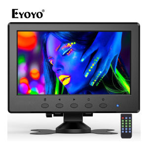 Eyoyo 7 inch Monitor 1024 x 600 Resolution IPS Small Monitor with Remote Control and Built-in Dual Speakers Portable Monitor HDMI VGA BNC USB AV Input for Laptop PC CCTV DVD