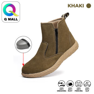 Q MALL GUYISA Safety Shoes Anti-Piercing Breathable Protective Steel Toe Cap 9022 Black/ Khaki / 1122 Khaki/1132 Black Grey