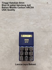 Sellery USA Alat ketok Angka Ukuran 8mm Bahan Middle Carbon HRC54