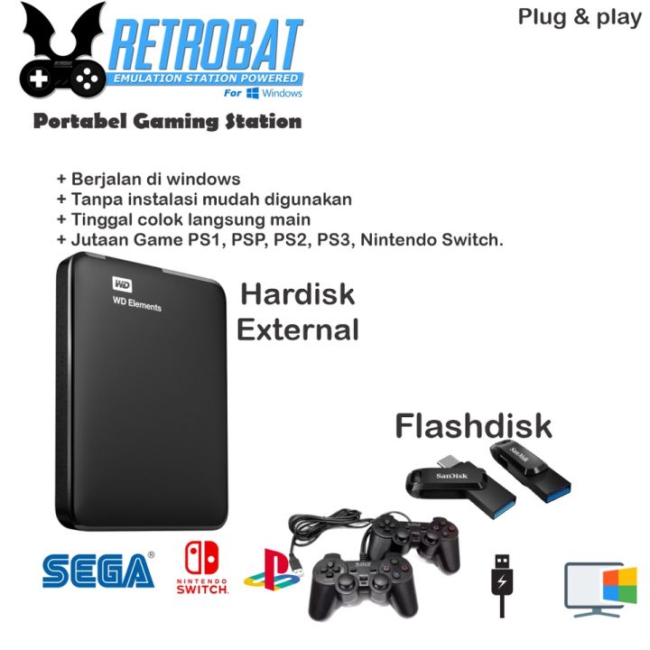 Flashdisk / Hardisk Game PS2 , PS1 , PS3 , PSP , NINTENDO SWITCH , BUAT PC / LAPTOP PLUG & PLAY