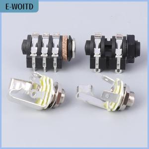 【E-WOITD】 REAN TRS Stereo 6.35mm Metal Female Jack 3 Pole NYS230 Audio Panel Mounting Socket 1 4 TS Mono Jack PCB Socket NYS215