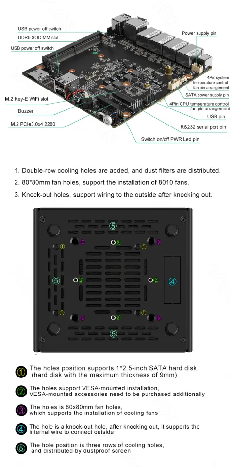 Fanless Firewall Mini PC 12th Gen Intel i3 N305 N200 N100 DDR5 4800MHz  4xi226-V 2.5G LAN Soft Router Proxmox ESXi Host Server