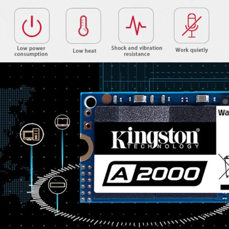 Free shipping】Kingston A2000 250GB 500GB 1TB NVMe PCIe SSD Disco