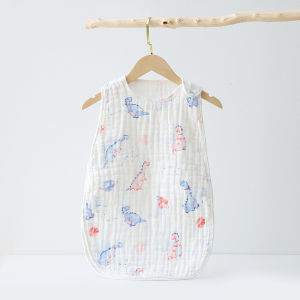 Baby Sleep Sack Sleeveless Vest Muslin Breathable Absorbent Lightweight Nursery Nap Wearable Blanket