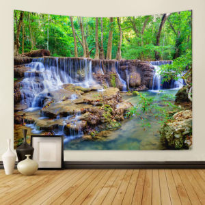 Hantar dari gudang tempatanNatural Pattern Wall Tapestry / Forest & Plant Bedroom Wall Decoration / Home Background Hanging Cloth / Minimalist Home Decor