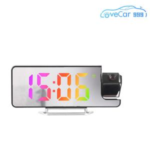 Projection Alarm Clock with Temperature Date LED Mirror Digital Clock Mains and Battery Operated Digital Clock Projector Large Display for Home Office