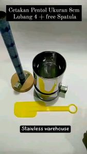 Cetakan Pentol Stainless Murah |Alat Cetakan Pentol Bakso Dimsum Aci Cilok Sosis|Penekan/Cetakan Stainless Pentol/Bakso Manual|Alat Pembuat Bakso Kecil/Pentol Viral Ukuran 8cm Lubang 1 Dan 4