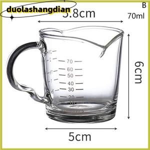 [Duola] Cốc đo thủy tinh borosilicate 70 75ml có vòi kép và tay cầm kín