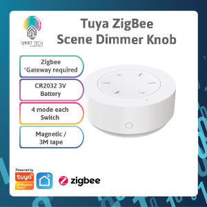 Tuya Smart ZigBee Dimmer Knob with Scene function Battery operate Smart Life Alexa Google Portable Dimmer