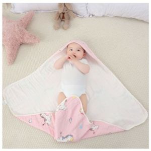 [ Tặng Yếm ] Chăn ủ cho bé sơ sinh trần bông 2 lớp cao cấp xuất HÀN 85 X 81cm - Khăn Choàng ủ trần bông 2 lớp cao cấp xuất Hàn cho bé