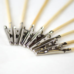 [SGLocal] Bamboo Stick Card Holder with Metal Clip 20pcs/pkt for flower bouquet/flower arrangement/greeting card