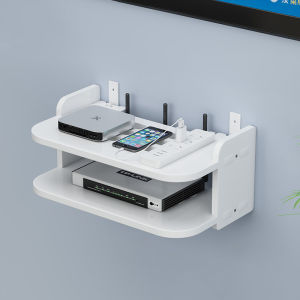 ชั้นวางติดผนัง ชั้นวางเราเตอร์ ขาตั้งกล่องรับสัญญาณ แบบไม่ต้องเจาะผนัง 2 สไตล์ สิ่งของเครื่องใช้ตกแต่งภายในบ้าน