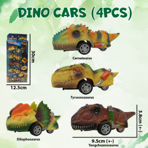 Dinosaur Super Cars Inertia Toy Set Push Pull Toys For Boys And Girls Gift Present 惯性恐龙车车玩具套装 *READY STOCK*