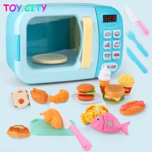 Kids pretend play housekeeping mini household pretend play kitchen Microwave Oven Simulation Training Model Role girls play house blocks Educational Art DIY Kids toys