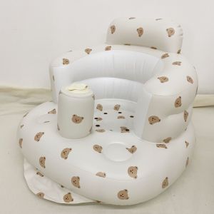 [Singapore Ready Stock] Baby Inflatable Chair Soft Baby Seat Anti-fall PVC Portable Inflatable Sofa Learning Training Seat Bath Dining Chair