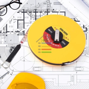 PENGUKUR MEASURING TAPE FIBER METERAN GULUNG KAIN 50 METER PENGUKUR JALAN