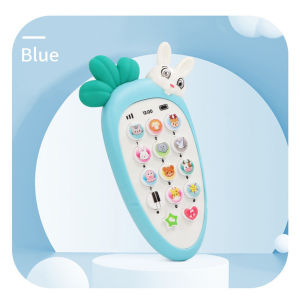MAINAN EDUKASI ANAK BAYI HANDPHONE BUNYI TELEPON SILIKON BENTUK WORTEL /Mainan Ponsel Bayi /Telepon Pendidikan Awal dengan Lampu Musik