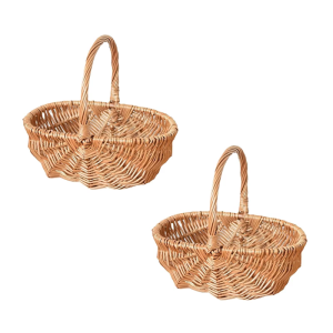 Spacious Wicker Basket With Ergonomic Handle Designed For Environmentally Shoppers And Gardening Enthusiasts