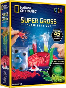 National Geographic Gross Science Kit - 45 Gross Science Experiments- Dissect a Brain Make Slime Creepy STEM Project for Boys and Girls Birthday Gifts for Kids 8-12 (Exclusive)