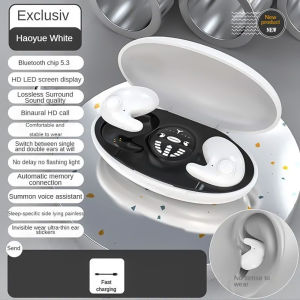 Ultra-thin Mini In-ear Sleep Earphones wireless bluetooth 5.3 earphones high quality sound invisible sleep hifi stereo sound hidden earbud Ipx5 waterproof built-in microphone noise canceling game sport headset with charging box for airpods android