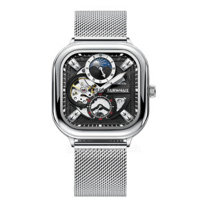 ORIGINAL Jam Tangan Pria Mark Fairwhale 6290 Automatic Chronograf Garansi Resmi 1 Tahun - Stainless Steel