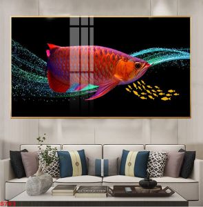 Tranh Treo Tường 3D Tráng Gương Sen - Cửu NGư Quần Hội 01. Tặng Kèm Bộ Phụ Kiện Treo Tranh