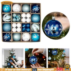 Festive Christmas Ornaments 44Pcs Plastic Xmas Balls in Red Green Gold for Christmas Tree and Holiday Decor