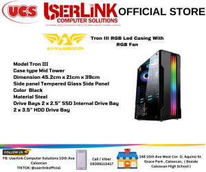 Armaggedon Tron III RGB Led Casing with RGB FAN 3PCS