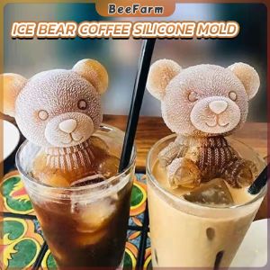 B.F. Silicone 3D Bear Molder Ice-making Ice Cube Ice Mold Box Ice Cream Coffee Chocolate Molder