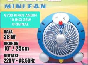 G700 KIPAS ANGIN FAN MINI 10 INCI 28W ORIGINAL 25CM KARAKTER BOX WIND AIR MEJA TABLE ON OFF PENDINGI