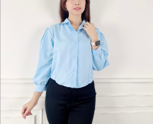 SR FASHION - Atasan Wanita Kemeja Crop Blouse